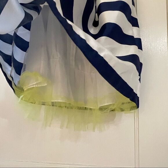 Nanette girl spring dressy fancy party dress size 6x navy white stripes flower - Picture 3 of 13